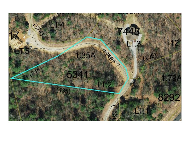 Aerial parcel map from the Majestic Court 2 listing